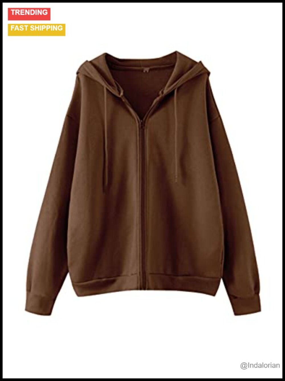 Vintage Oversized Zip Up Hoodie Fleece Lined E-girl 90s Sweatshirt Jacket with